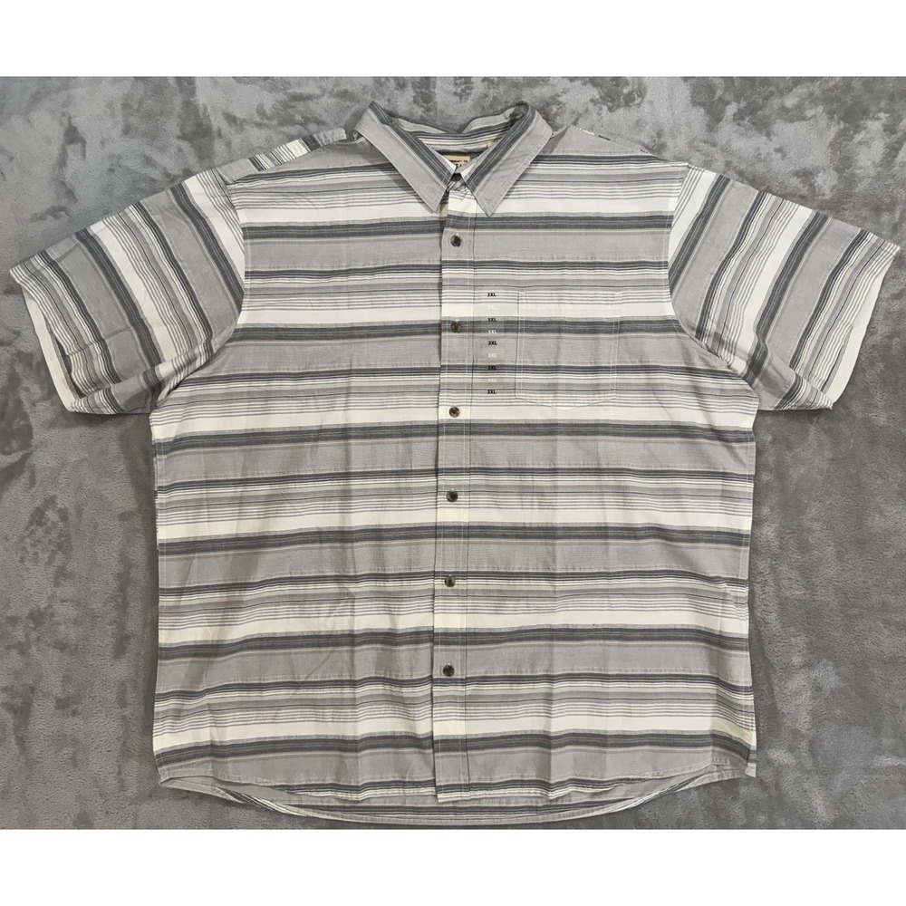 RedHead Shirt Mens 3XL Gray Striped Button Up Short Sleeve Chest Pocket NWT